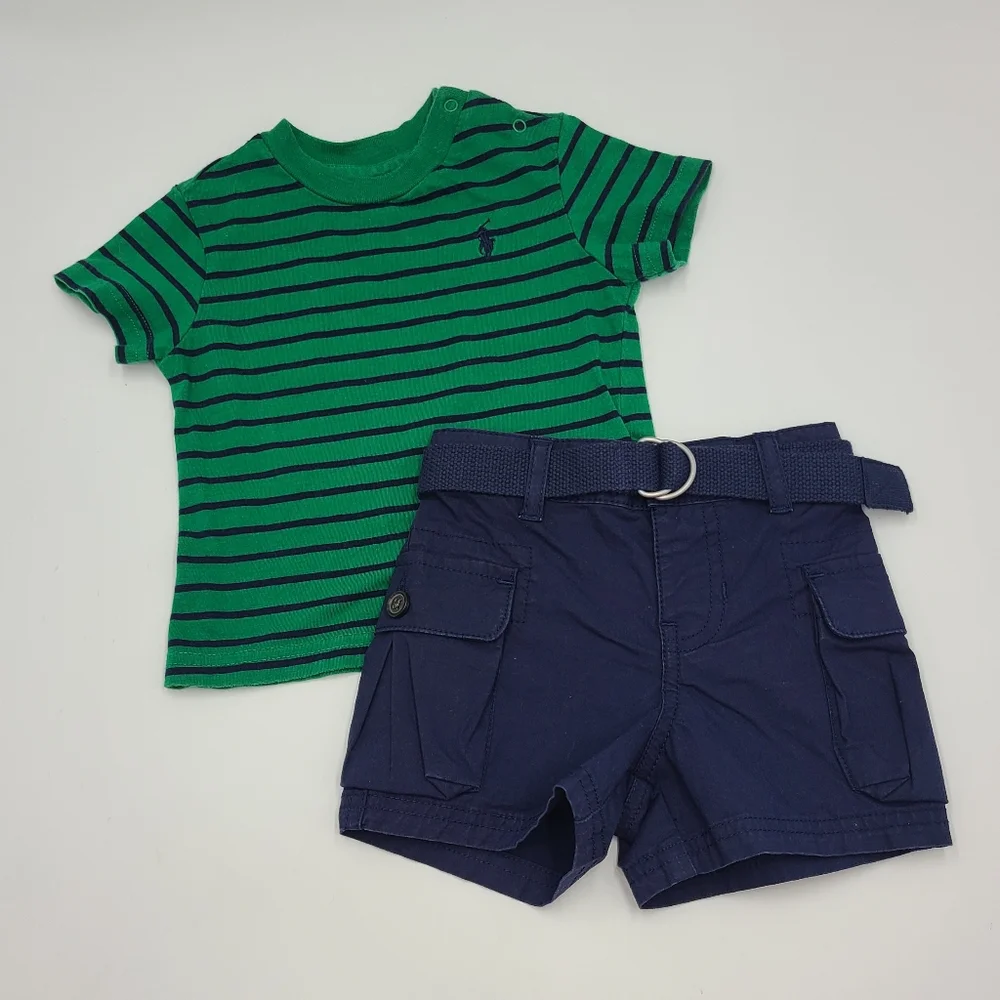 Ralph Lauren baby boy tee and shorts size 6 months